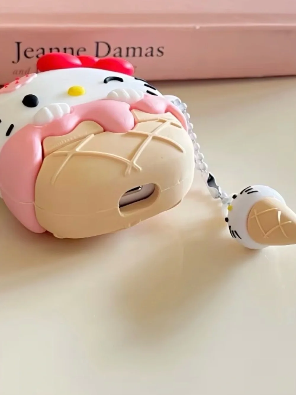 Hello Kitty Ice Cream Silicone AirPods 4  Case - Pink & White